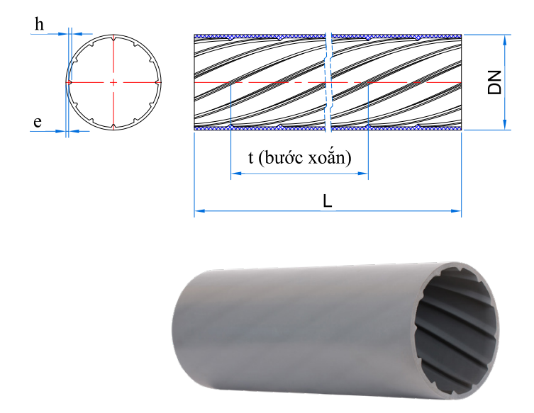 Ống Lõi Xoắn PVC-U