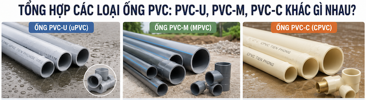 CÁC LOẠI ỐNG PVC PHỔ BIẾN