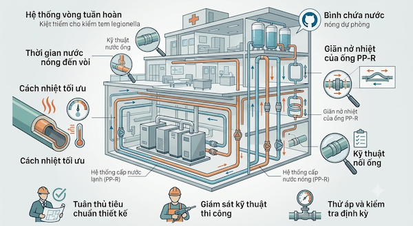 hệ thống cấp nước nóng bệnh viện